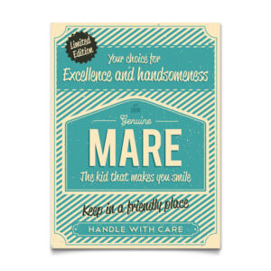 Mooi blauw naambord van Koenmeloen met naam van kind. Leuk als kraamcadeau.