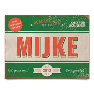 mijke-rood-groen-wit koenmeloen naamborden