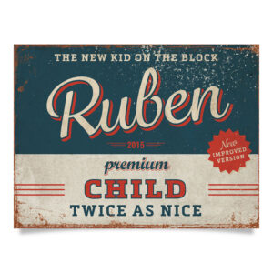 Geboortebord Ruben Blauw Rood