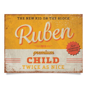 Geboortebord Ruben Geel Rood