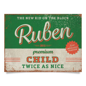 Geboortebord Ruben Groen Rood