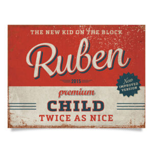 Geboortebord Ruben Rood Blauw