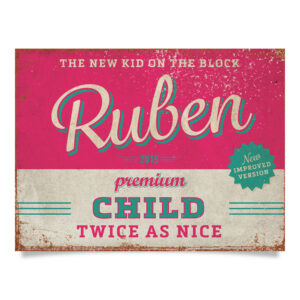 Geboortebord Ruben Roze Blauw