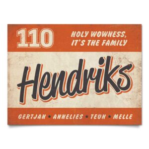 Naambord-Hendriks-voordeur-oranje-wit-zwart-koenmeloen