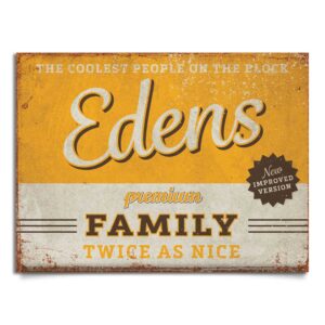 naambord-Edens-geel-bruin van koenmeloen