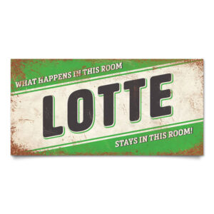 Naambord Kinderkamer Lotte Groen Zwart Wit