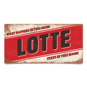 Naambord-Lotte-wit-rood-zwart