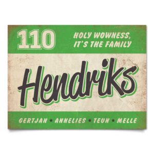 Naambord-Hendriks-voordeur-groen-wit-zwart-koenmeloen