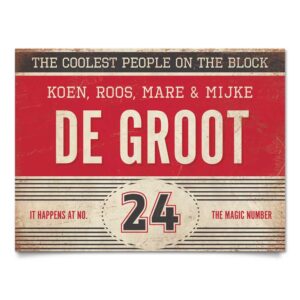 Naambord-de-Groot-voordeur-zwart-rood-wit-koenmeloen