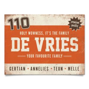 Naambord-de-Vries-voordeur-oranje-wit-bruin-koenmeloen