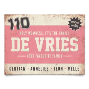 Naambord-de-Vries-voordeur-roze-wit-zwart-koenmeloen