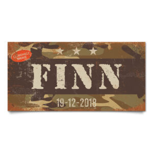 naambord-finn-bruin-lichte-tekst-leger-army-koenmeloen