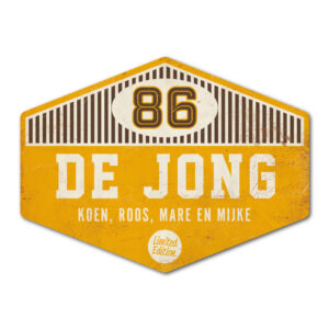 Naambord-de-jong-geel-wit-bruin koenmeloen voordeur