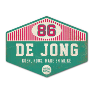 Naambord-de-jong-mint-roze-wit-koenmeloen voordeur