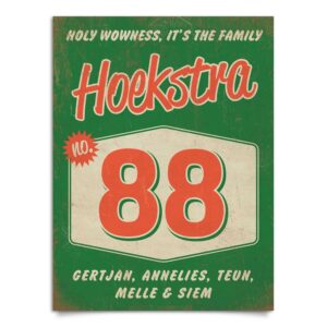 Naambord-Hoekstra-voordeur-groen-rood-wit-koenmeloen