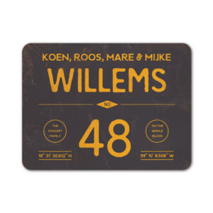 Naambord-Willems-koenmeloen-zwart-geel