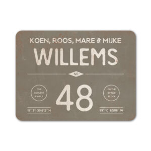 Naambord-Willems-koenmeloen-grijs-wit