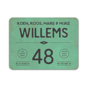 Naambord-Willems-koenmeloen-mint-zwart