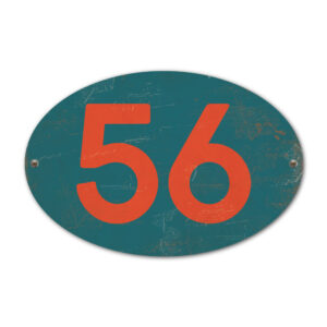 Koenmeloen-Huisnummer-bord-ovaal-blauw-rood