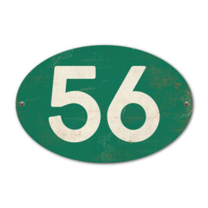 Koenmeloen-Huisnummer-bord-ovaal-donkergroen-wit