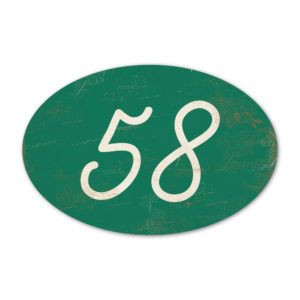 Huisnummer ovaal type 2   Koenmeloen   donker groen wit