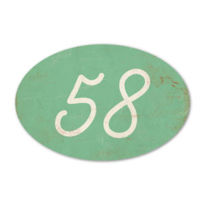 Huisnummer ovaal type 2   Koenmeloen   mint wit
