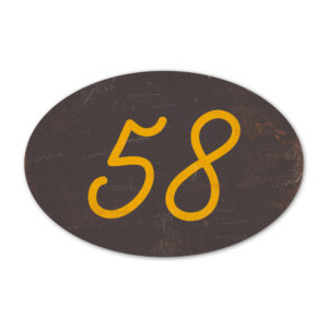 Huisnummer ovaal type 2   Koenmeloen   zwart geel