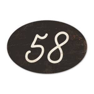 Huisnummer ovaal type 2   Koenmeloen   zwart wit