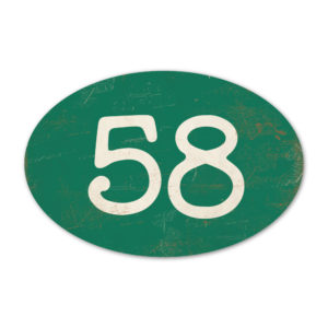 Huisnummer ovaal type 3 Koenmeloen donker groen wit