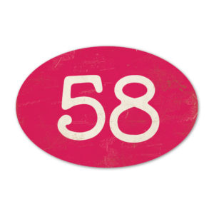 Huisnummer ovaal type 3 Koenmeloen knalroze wit