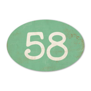 Huisnummer ovaal type 3 Koenmeloen mint wit