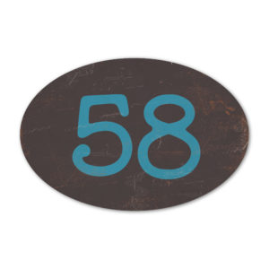 Huisnummer ovaal type 3 Koenmeloen zwart blauw