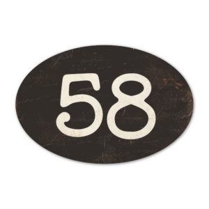 Huisnummer ovaal type 3 Koenmeloen zwart wit