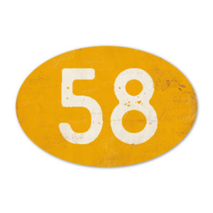 Huisnummer ovaal type 4 Koenmeloen geel wit