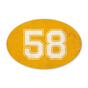 Huisnummer ovaal type 5 Koenmeloen geel wit