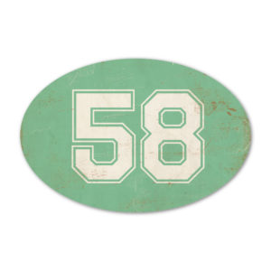 Huisnummer ovaal type 5 Koenmeloen mint wit