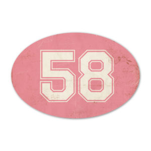 Huisnummer ovaal type 5 Koenmeloen roze wit