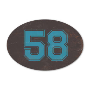 Huisnummer ovaal type 5 Koenmeloen zwart blauw
