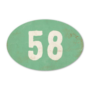 Huisnummer ovaal type 6 Koenmeloen mint wit