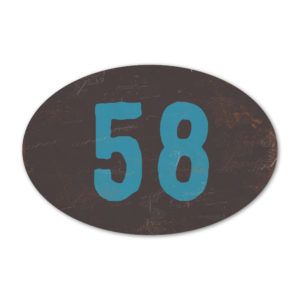 Huisnummer ovaal type 6 Koenmeloen zwart blauw