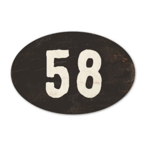 Huisnummer ovaal type 6 Koenmeloen zwart wit