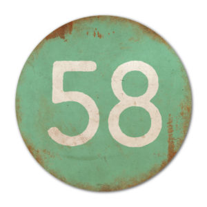 Huisnummer rond type 1   Koenmeloen   mint wit