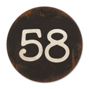 Huisnummer rond type 3   Koenmeloen   zwart wit