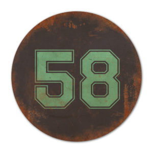Huisnummer rond type 5   Koenmeloen   zwart mint