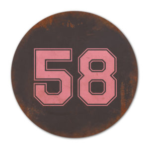 Huisnummer rond type 5   Koenmeloen   zwart roze