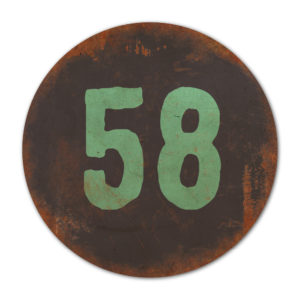 Huisnummer rond type 6   Koenmeloen   zwart mint