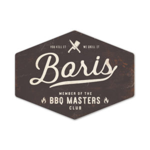 bbq master - vader cadeau - koenmeloen naamborden - antraciet wit