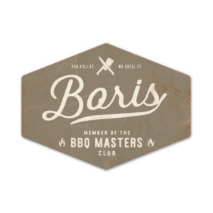 bbq master - vader cadeau - koenmeloen naamborden - grijs wit