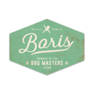bbq master - vader cadeau - koenmeloen naamborden - mint wit