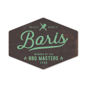 bbq master - vader cadeau - koenmeloen naamborden - zwart mint